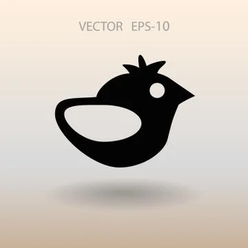 Flat icon of bird. vector illustration Stock Illustration