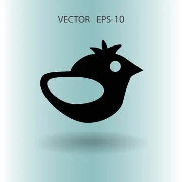 Flat icon of bird. vector illustration Stock Illustration