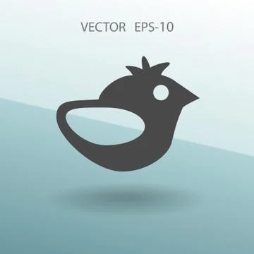 Flat icon of bird. vector illustration Stock Illustration