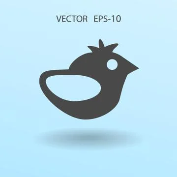 Flat icon of bird. vector illustration Stock Illustration
