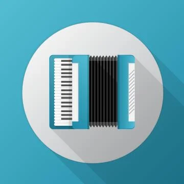 Flat icon for blue accordion Stock Illustration
