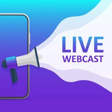 Flat icon on blue backdrop. Logo design. Live streaming flat vector icon. イラスト素材