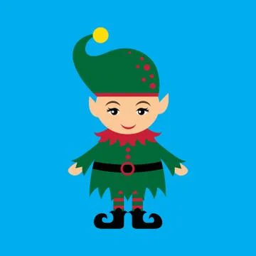 Flat icon on blue background christmas gnome Stock Illustration
