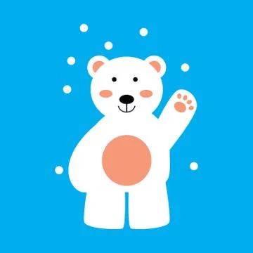 Flat icon on blue background northern bear Stock Illustration