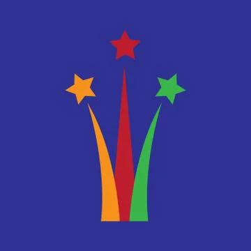 Flat icon on blue background Star salute Stock Illustration