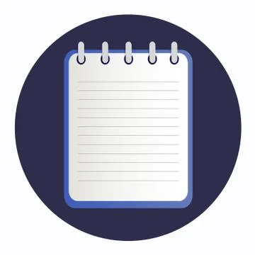 Flat  icon blue notebook Stock Illustration