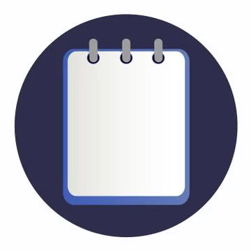 Flat  icon blue notebook Stock Illustration