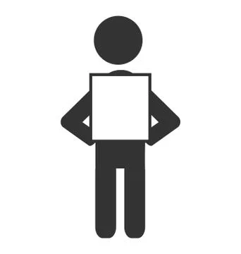 Flat icon with board like space for text isolated on white Stock Illustration