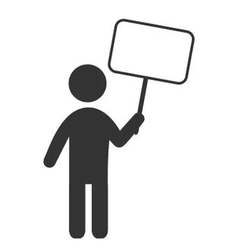 Flat icon with board like space for text isolated on white Stock Illustration