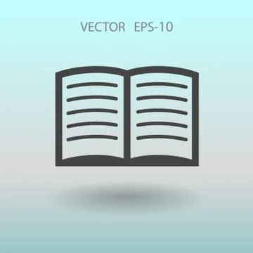Flat icon of book. vector illustration Stock Illustration