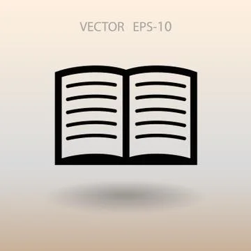 Flat icon of book. vector illustration Stock Illustration