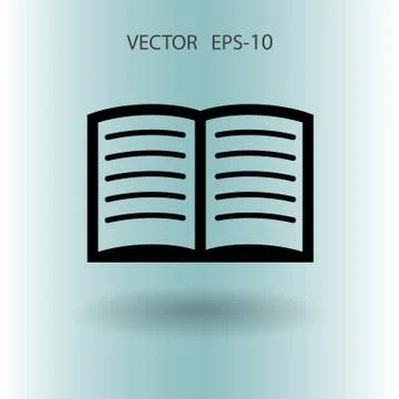 Flat icon of book. vector illustration Stock Illustration
