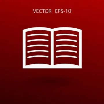 Flat icon of book. vector illustration Stock Illustration