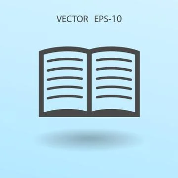 Flat icon of book. vector illustration Stock Illustration