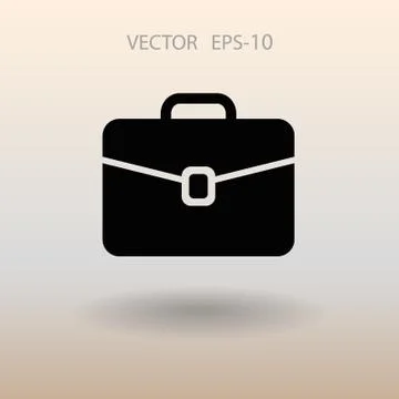 Flat icon of briefcase. vector illustration Illustrazione stock
