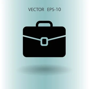 Flat icon of briefcase. vector illustration Stock Illustration