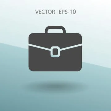 Flat icon of briefcase. vector illustration Stock Illustration