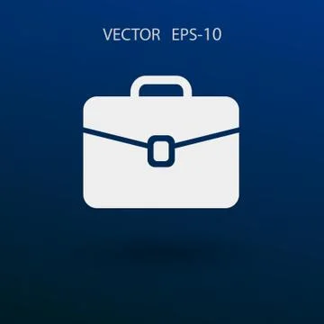 Flat icon of briefcase. vector illustration Stock Illustration