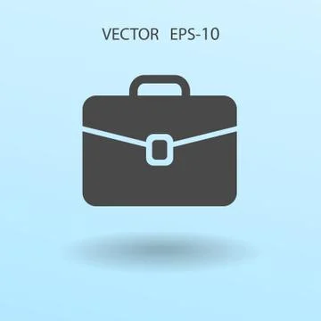 Flat icon of briefcase. vector illustration Stock Illustration