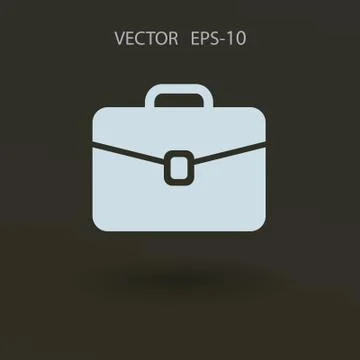 Flat icon of briefcase. vector illustration Stock Illustration