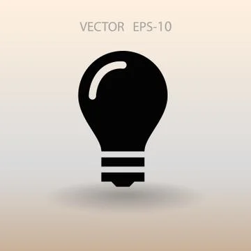 Flat icon of bulb. vector illustration Stock Illustration