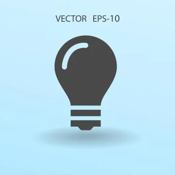 Flat icon of bulb. vector illustration Stock Illustration