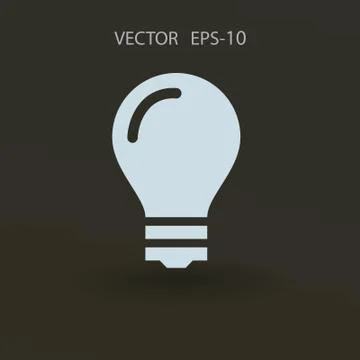 Flat icon of bulb. vector illustration Stock Illustration