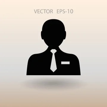 Flat icon of businessman. vector illustration Stock Illustration
