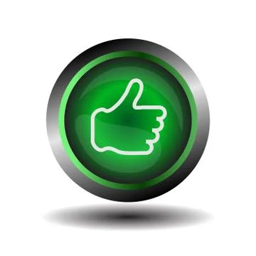 Flat like icon button Illustrazione stock