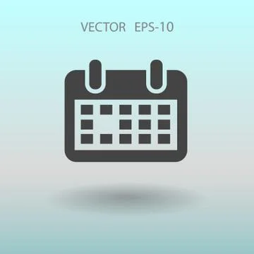 Flat icon of calendar. vector illustration Stock Illustration