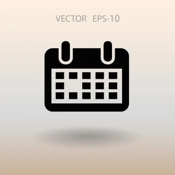 Flat icon of calendar. vector illustration Stock Illustration