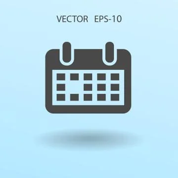 Flat icon of calendar. vector illustration Stock Illustration