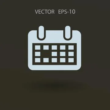 Flat icon of calendar. vector illustration Stock Illustration