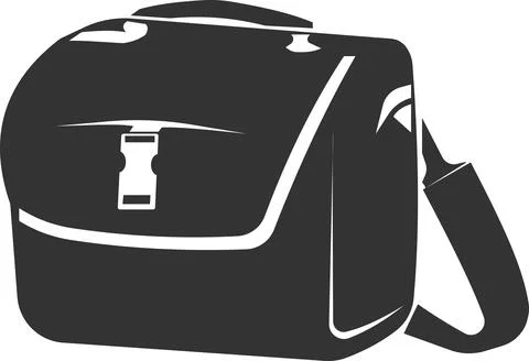 Flat icon of the camera bag. Vector illustration. Stock Illustration