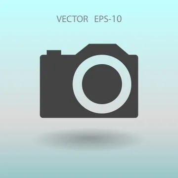 Flat icon of a camera. vector illustration Illustrazione stock