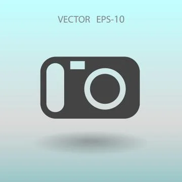Flat icon of a camera. vector illustration Stock Illustration