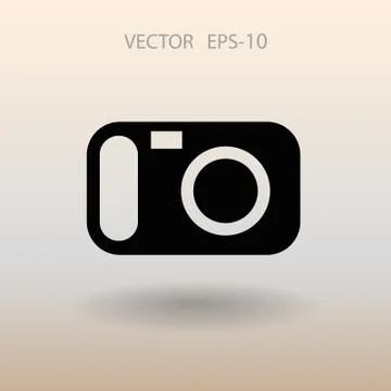 Flat icon of a camera. vector illustration Stock Illustration