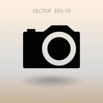 Flat icon of a camera. vector illustration Stock Illustration