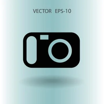 Flat icon of a camera. vector illustration Stock Illustration