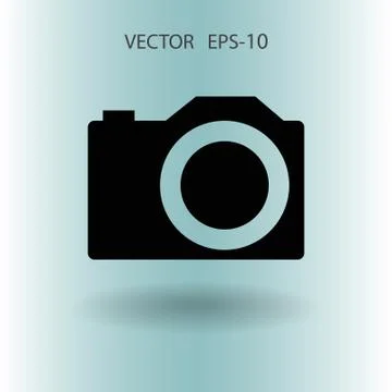 Flat icon of a camera. vector illustration Stock Illustration