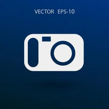 Flat icon of a camera. vector illustration Stock Illustration