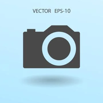 Flat icon of a camera. vector illustration Ilustração Stock