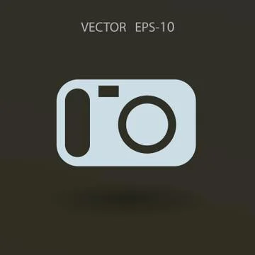 Flat icon of a camera. vector illustration Stock Illustration
