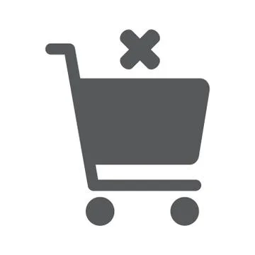 Flat icon of cancel shopping chart Stock Illustration