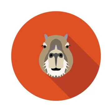 Flat icon a capybara Stock Illustration