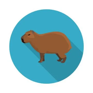 Flat icon a capybara Stock Illustration