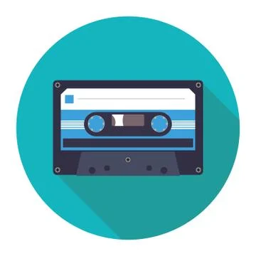 Flat icon cassette Stock Illustration