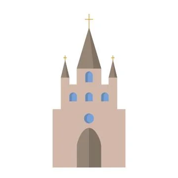 Flat icon of the Church. Stock Illustration