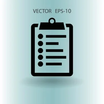 Flat icon of clipboard. vector illustration Stock Illustration