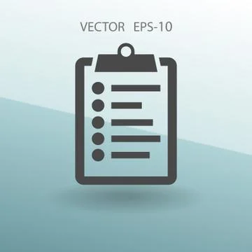 Flat icon of clipboard. vector illustration Stock Illustration